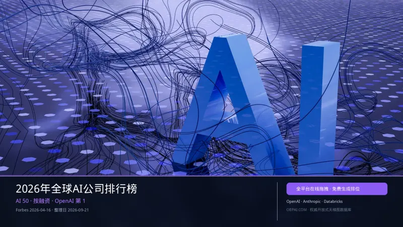 2026年全球AI公司排行榜