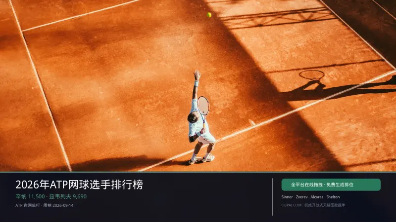 2026年ATP网球选手排行榜