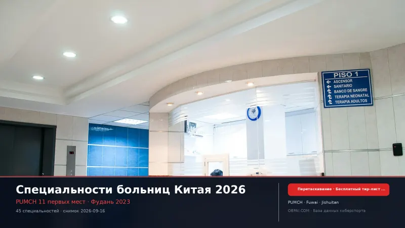 Специальности больниц Китая 2026