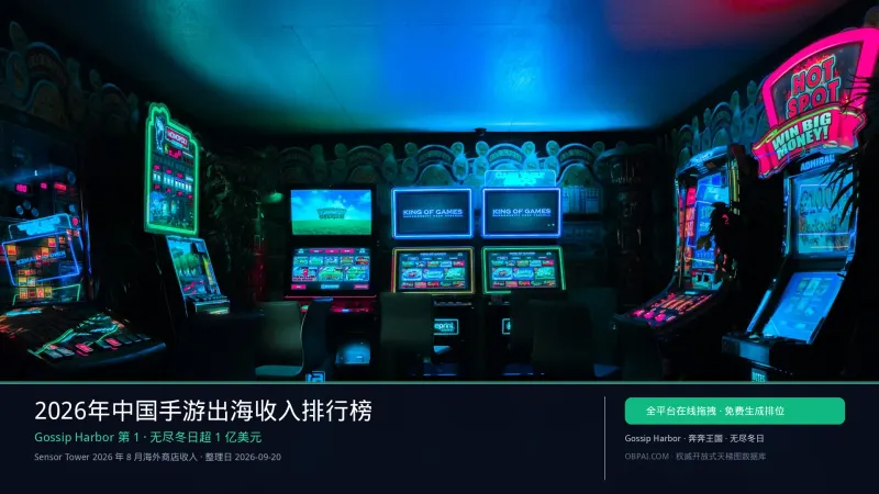 2026年中国手游出海收入排行榜