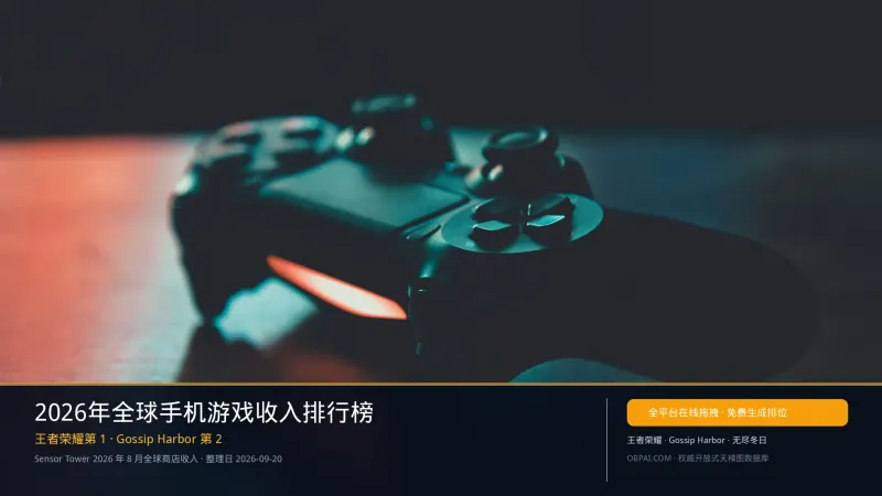 2026年全球手机游戏收入排行榜