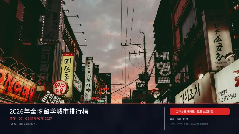 2026年全球留学城市排行榜