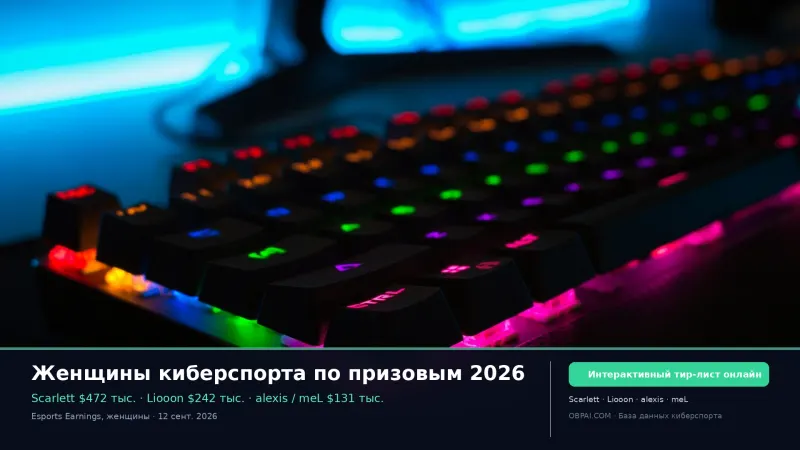 Женщины киберспорта по призовым 2026