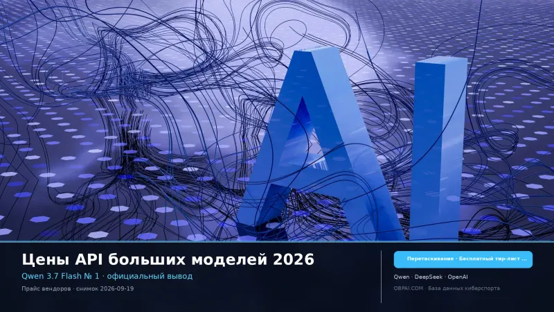 Цены API больших моделей 2026