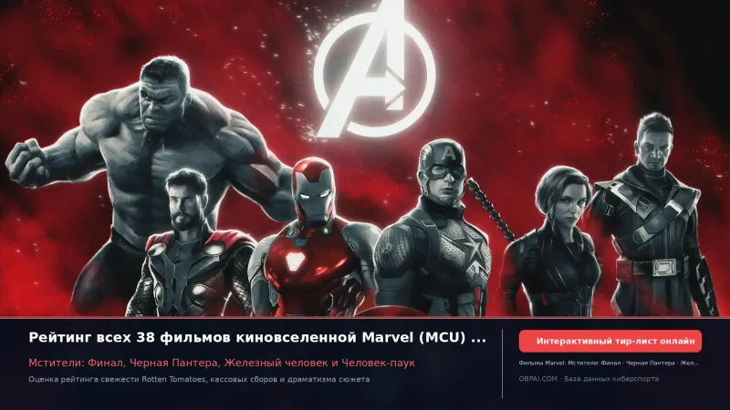 Рейтинг киновселенной Marvel