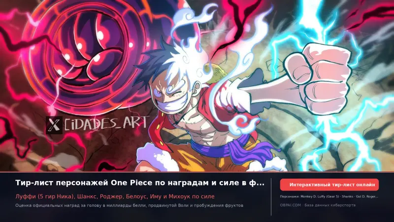 Тир-лист персонажей One Piece