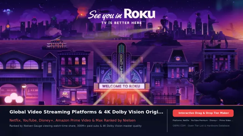 Best Streaming Platforms of 2026: Watch-Time & Subscribers - 天梯图与数据榜单