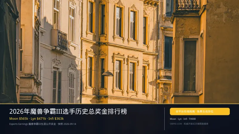 2026年魔兽争霸III选手历史总奖金排行榜