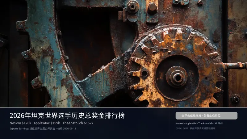 2026年坦克世界选手历史总奖金排行榜