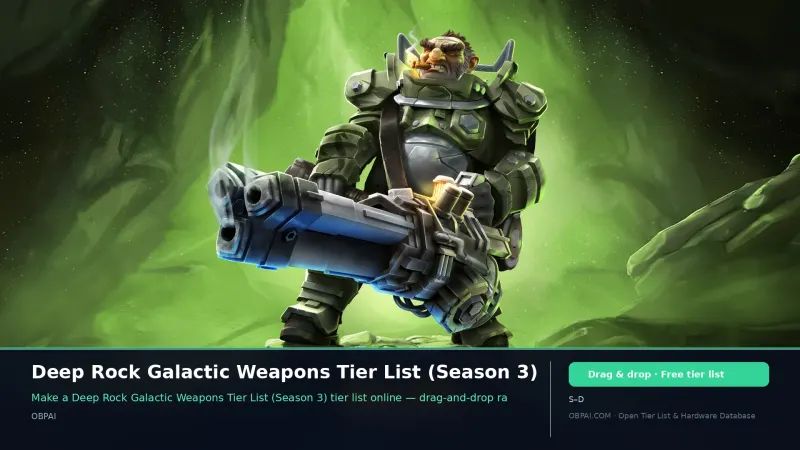 Deep Rock Galactic Weapons Tier List (Season 3)