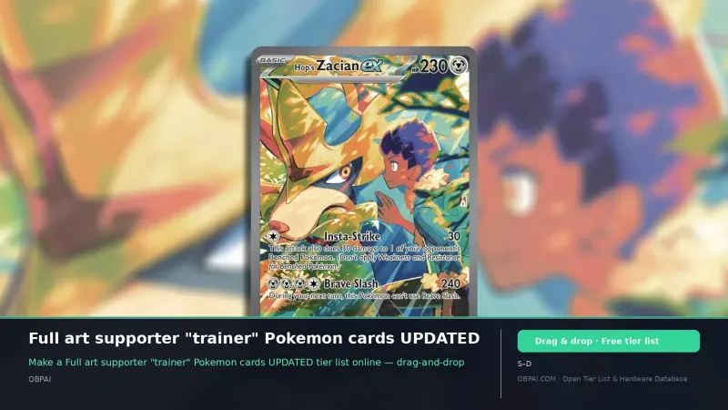 Full art supporter "trainer" Pokemon cards UPDATED