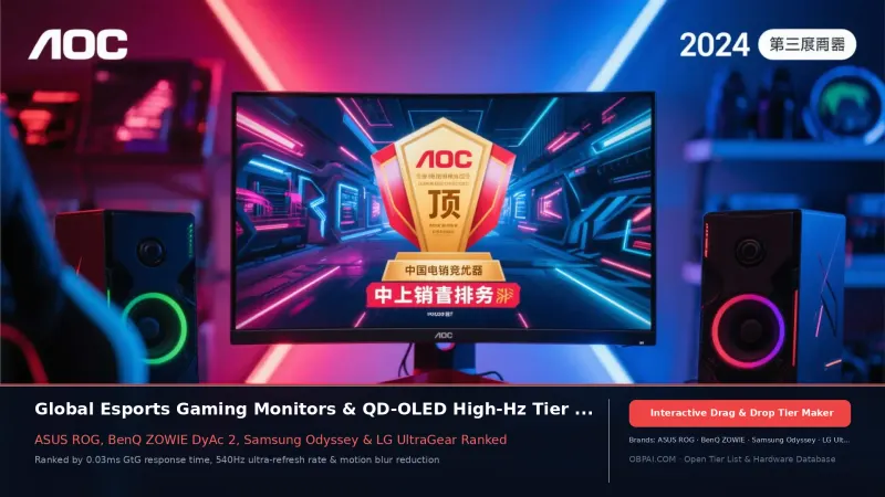 Global Esports & Gaming Monitor Brands Tier List 2026