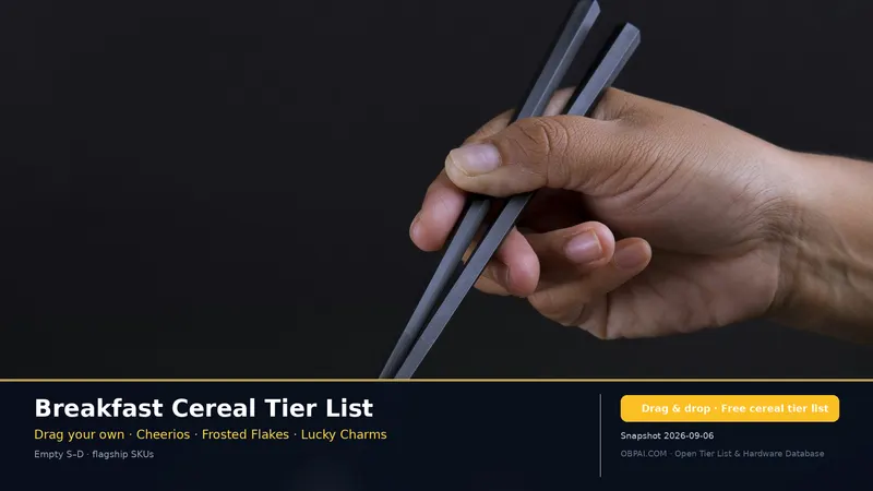 Breakfast Cereal Tier List Maker