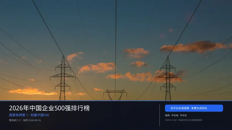 2026中国企业500强天梯榜